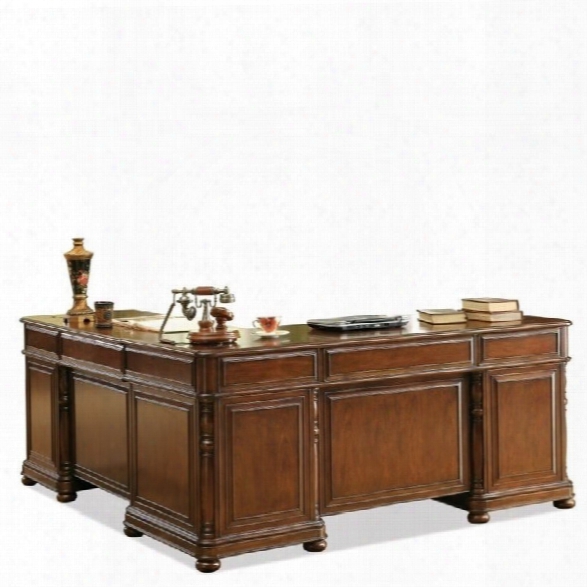 Riverside Furniture Bristol Court L-desk And Return In Cognac Cherry