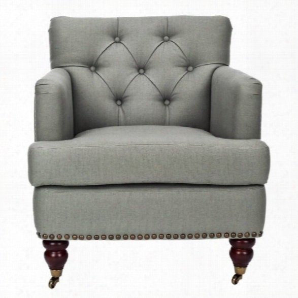 Safavieh Grace Birchwood Fabric Tufted Club Arm Chair In Gray