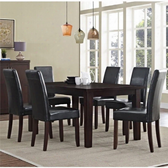 Simpli Home Acadian 7 Piece Dining Set In Black