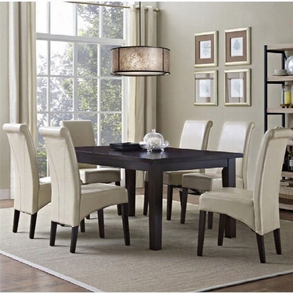 Simpli Home Avalon 7 Piece Dining Set In Cream