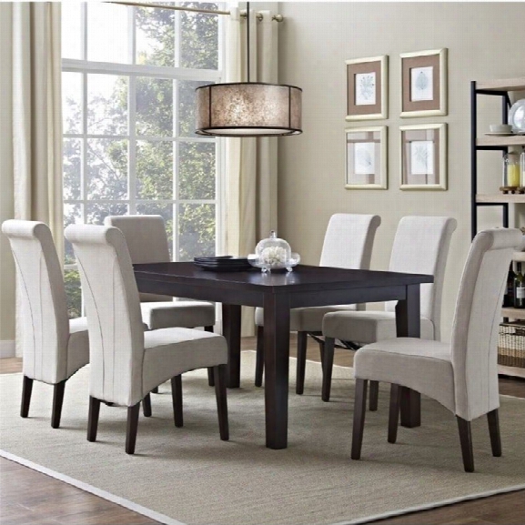 Simpli Home Avalon 7 Piece Dining Set In Natural