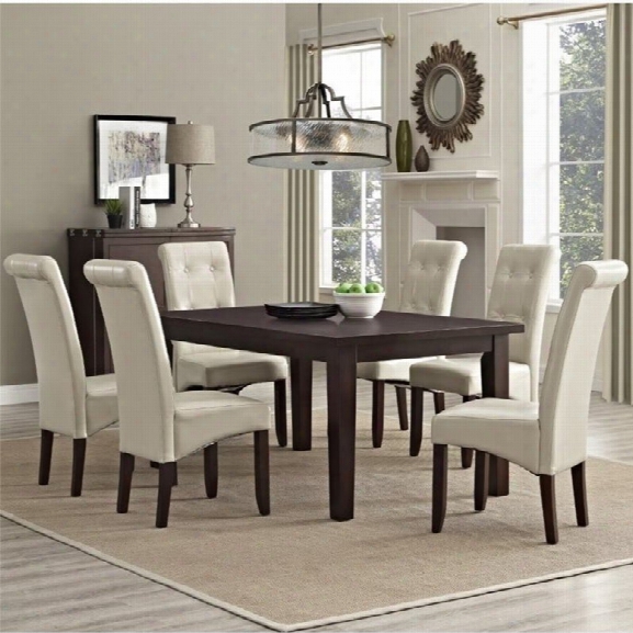 Simpli Home Cosmopolitan 7 Piece Dining Set In Cream