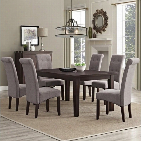 Simpli Home Cosmopolitan 7 Piece Dining Set In Mocha