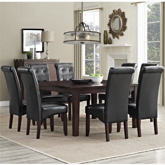 Simpli Home Cosmopolitan 9 Piece Dining Set In Black