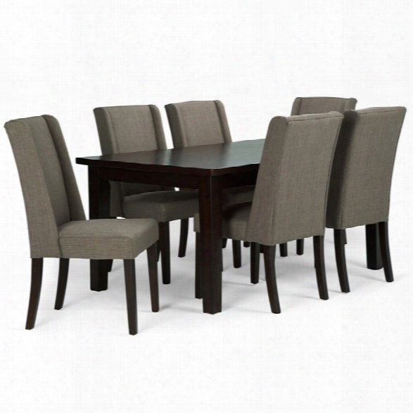 Simpli Home Sotherby 7 Piece Dining Set In Light Mocha