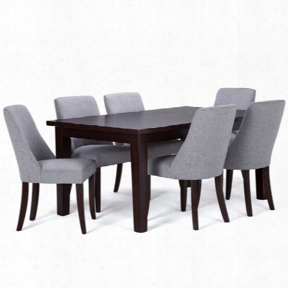 Simpli Home Walden 7 Piece Dining Set In Gray