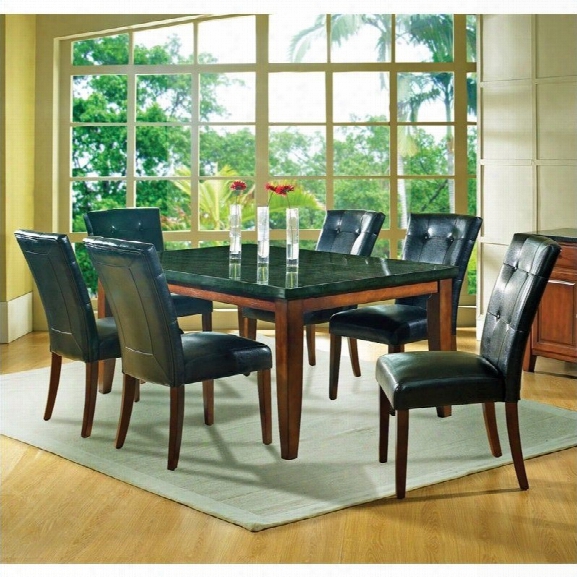 Steve Silver Bello 7 Piece Granite Dining Set In Cherry