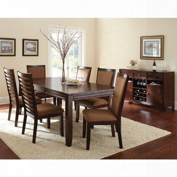 Steve Silver Company Cornell 7 Piece Rectangular Dining Table Set In Espresso