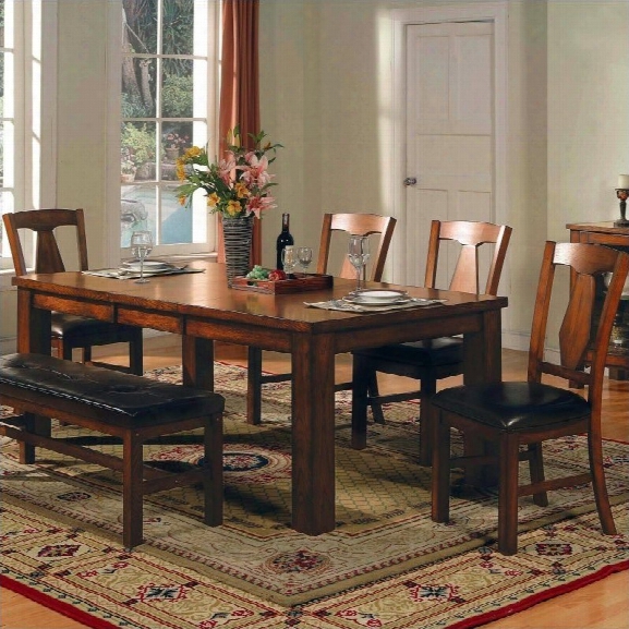 Steve Silver Companyy Lakewood 5 Piece Dining Table Set In Rich Oak