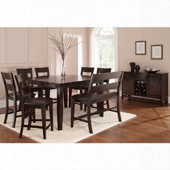 Steve Silver Company Victoria 8 Piece Counter Heigyt Dining Table Set In Mango