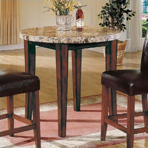 Steve Silver Montibello 3pc Round Pub Dining Set In Cherry