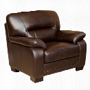 Abbyson Living Brenteena Leather Club Arm Chair in Brown