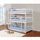 Coaster Triple Twin Bunk Bed in White