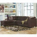 Flash Furniture Microfiber Left Facing Sectional in Walnut