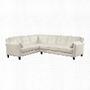 Furniture of America Billie Faux Leather Tufted Sectional in White