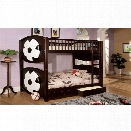 Furniture of America Felip Soccer Bunk Bed in Dark Walnut