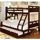 Furniture of America Julliant Twin over Full Bunk Bed in Walnut