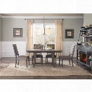 Liberty Furniture Stone Brook 7 Piece Trestle Dining Set in Saddle