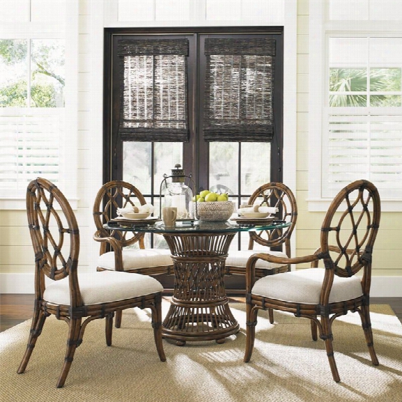 Tommy Bahama Bali Hai 5 Piece Dining Set In Warm Brown