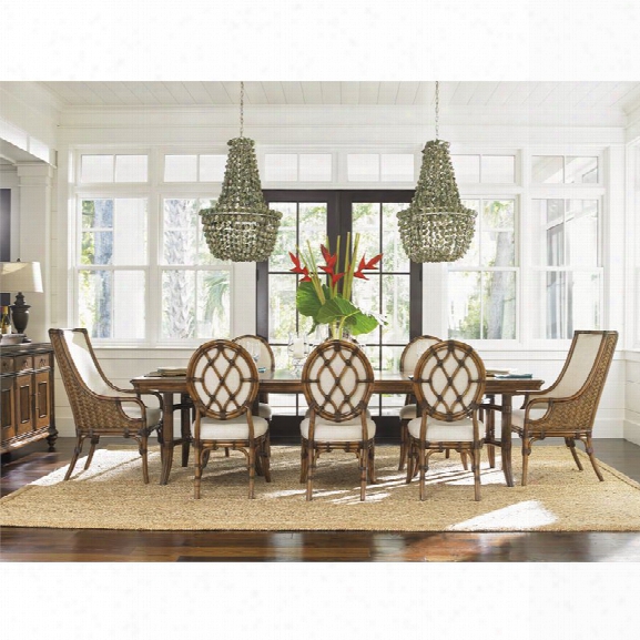 Tommy Bahama Bali Hai 9 Piece Dining Set In Warm Brown