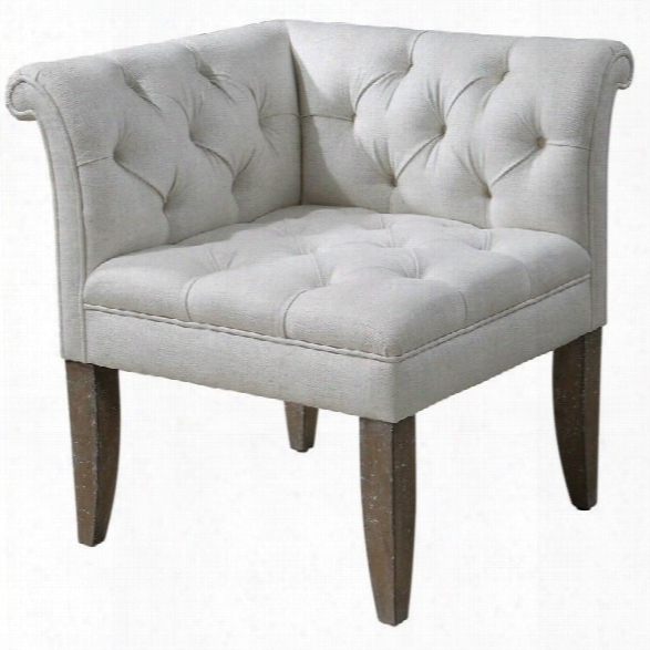 Uttermost Tahtesa Tufting Corner Chair In Ivpry