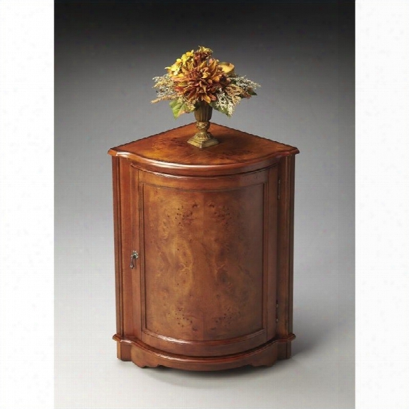 Butler Specialty Masterpiece Corner Cabinet In  Olive Ash Burl