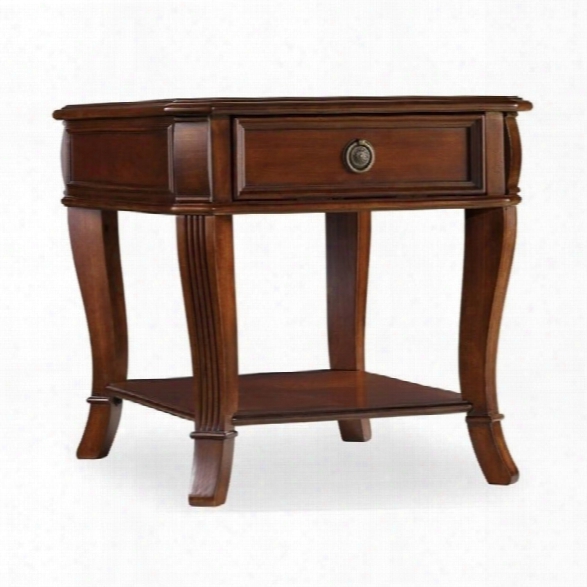 Hooker Furniture Brookhaven Wood Top End Table In Clear Cherry