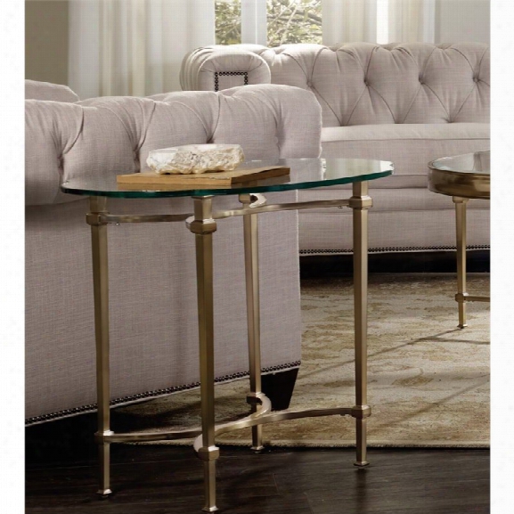 Hooker Furniture Highland Park Glass Top End Table In Gold