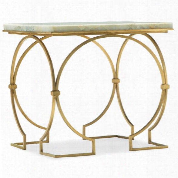 Hooker Furniture Melange Franz Jade Top End Table In White And Gold