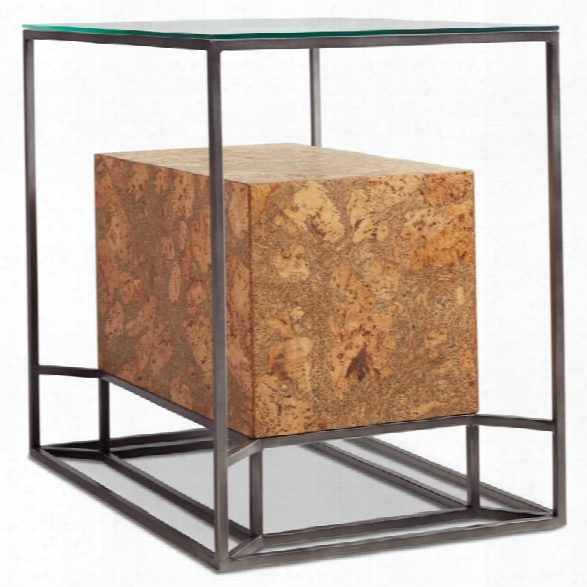 Hooker Furniture Metal Side Table In Light Brown Cork