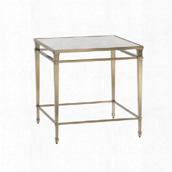 Lexington Kensington Place Maxfield Glass Top End Table In Brass