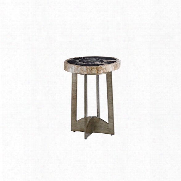 Lexington Laurel Canyon Cross Creek Round End Table In Silver