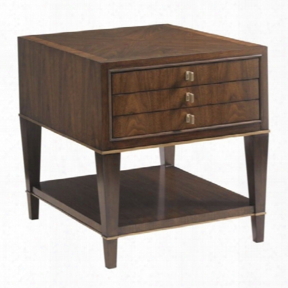 Lexington Tower Place Wentworth 3 Drawer Wood Lamp Table In Walnut