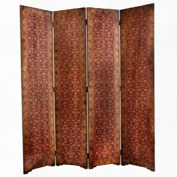 Oriental Furniture 6 ' Tall Olde-worlde Rococo Room Divider In Brown