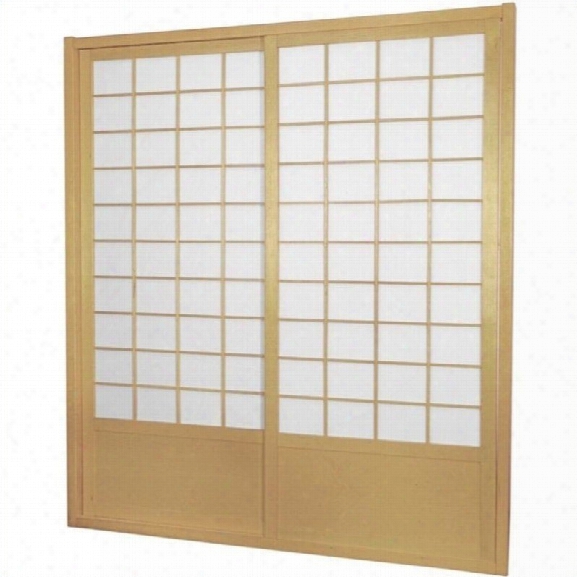 Oriental Furniture 7' Tall Zen Shoji Sliding Door Kit In Natural