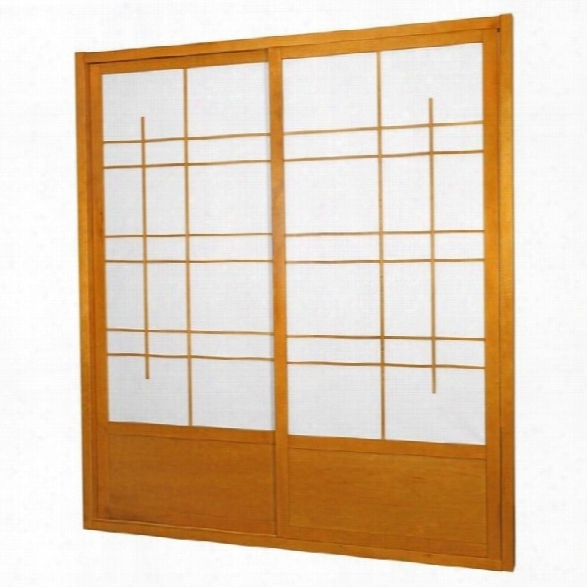 Oriental Furniture Eudes Shoji Sliding Door Kit Double Sided In Honey