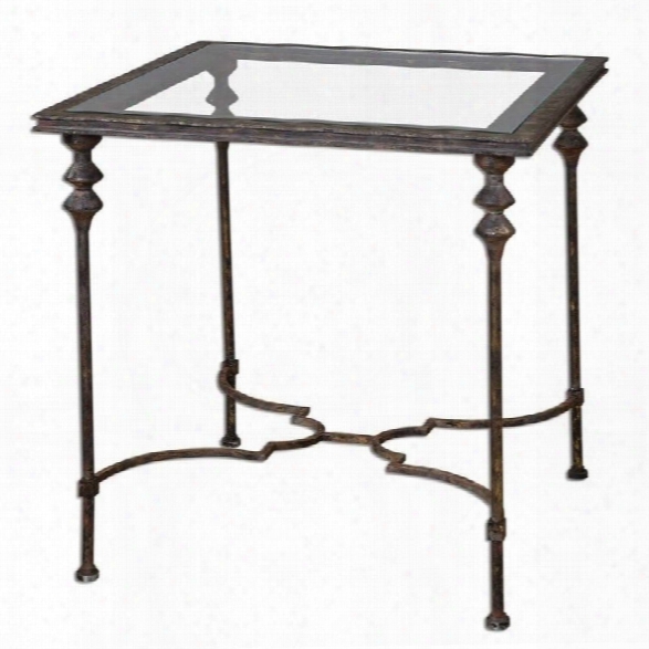 Uttermost Quillon Glass End Table