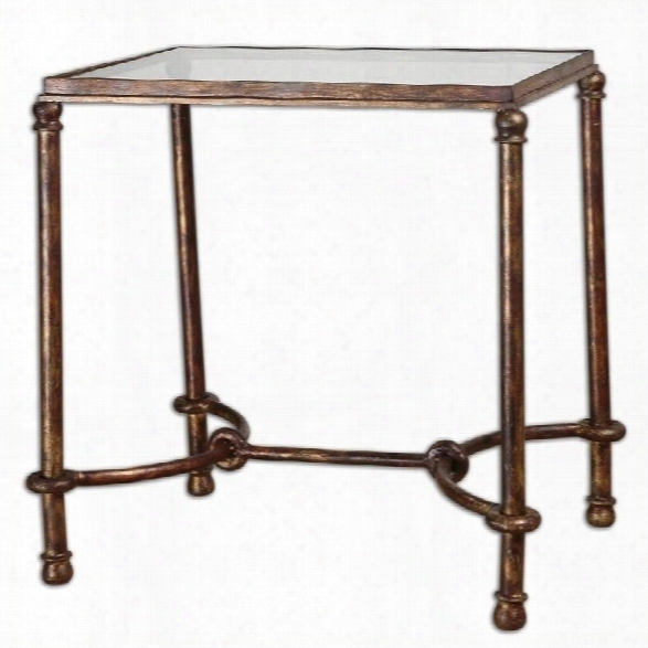 Uttermost Warring Iron End Table In Rustic Bronze Patina