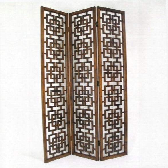 Wayborn Chinese Oakwood Full House Room Divider In Brown