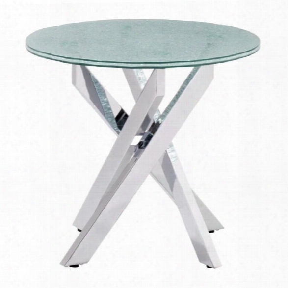 Zuo  Stance Glass End Table In Chrome