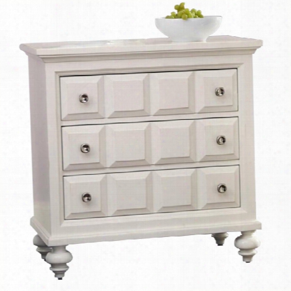 American Drew Lynn Haven 3 Drawer Wood Bachelor's Chest In White