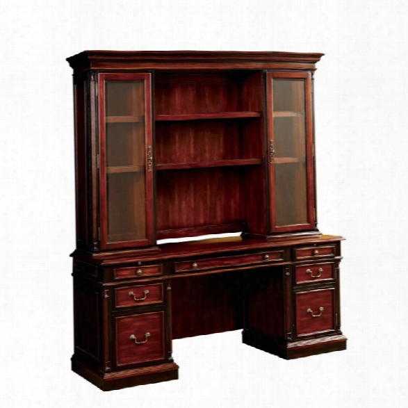 Furniture Of America Gilmour Home Office Desk With Hutch In Cherry