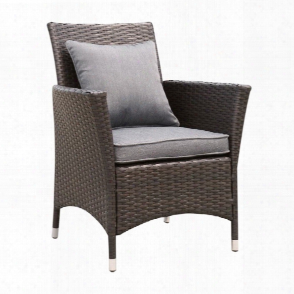 Furniture Of America Merissa Patio Wicker Arm Chair In Gray