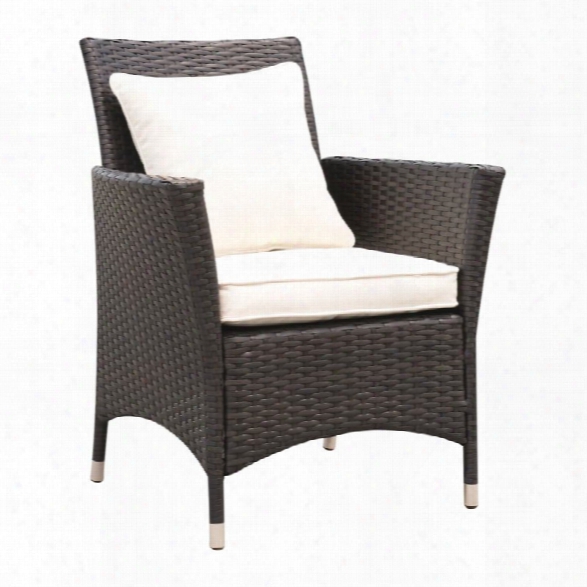 Furniture Of America Merissa Patio Wicker Arm Chair In White