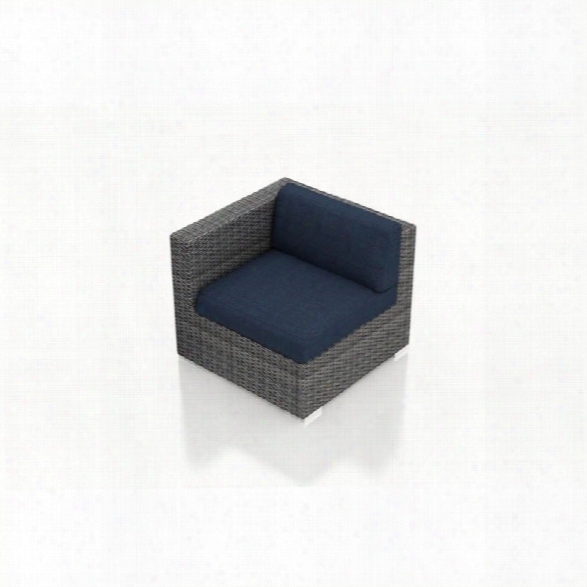 Harmonia Living District Left Arm Patio Chair In Spectrum Indigo