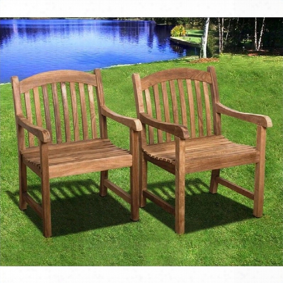 International Home Miami Amazonia Teak Set Of 2 Newcastle Armchair