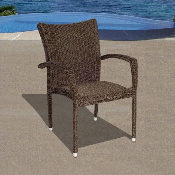 International Home Miami Atlantic Bari Armchair Set Of 4 In Dark Brown