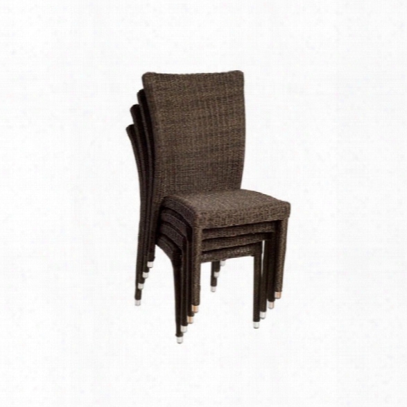 International Home Miami Atlantic Set Of 4 Side Chair In Dark Brown