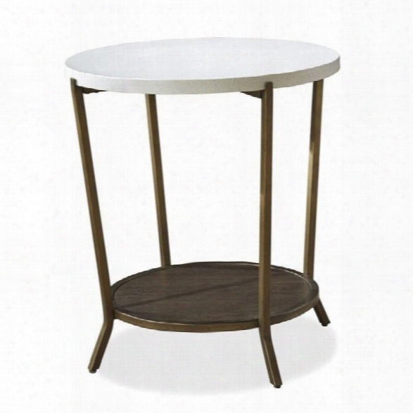 Maklaine Round End Table In Brown Eyed Girl