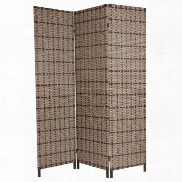 Oriental Furniture 6 ' Tall Tropical Outdoor Screen In Beige Andd Tan